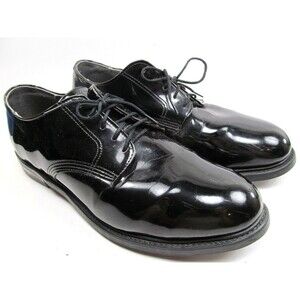 Iron Age Safety Toe Black Patent Leather Mens Shoes Size 8.5